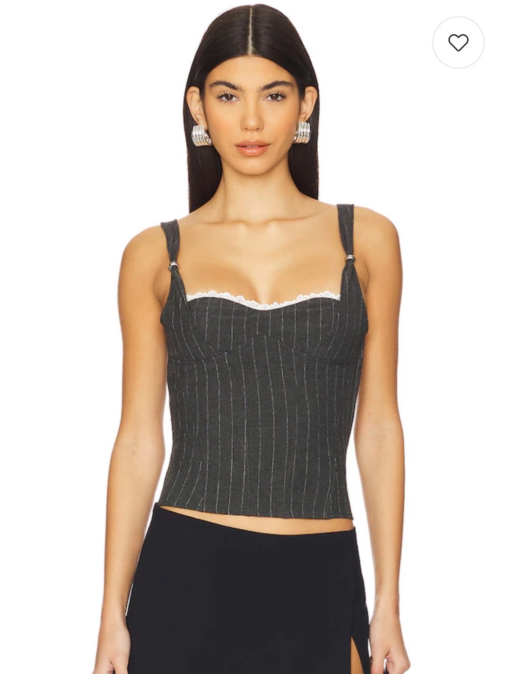I.AM.GIA Charcoal Pinstripe Bustier Tank